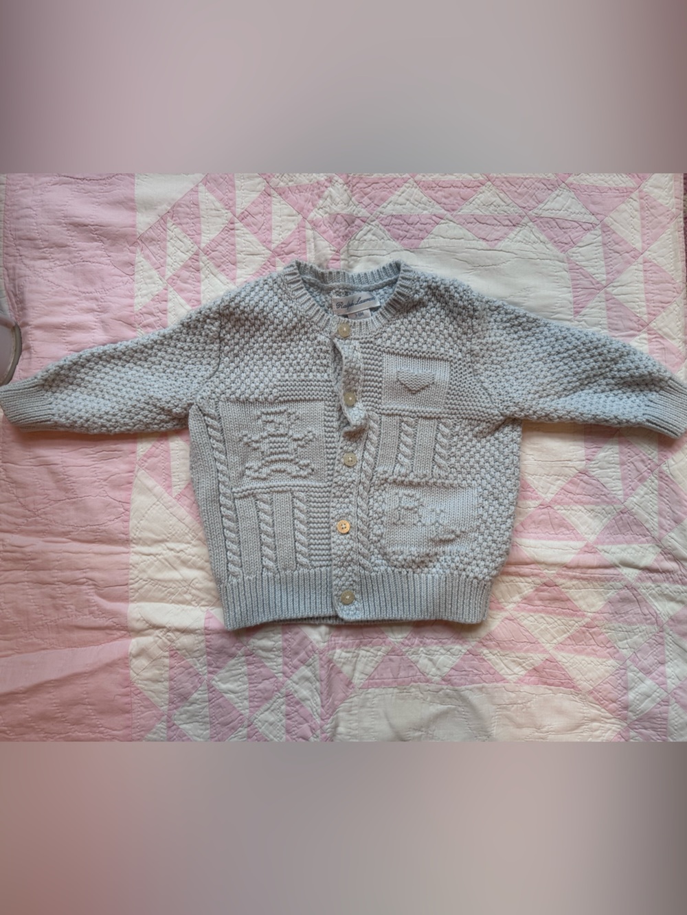 Ralph Lauren Light Blue Chunky Knit Cardigan